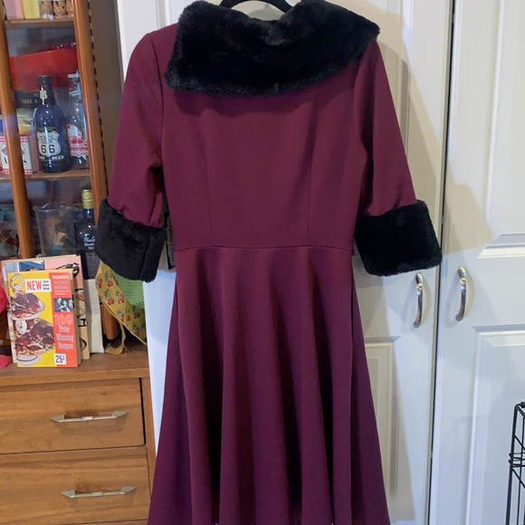 Rockabilly Pinup Girl Voodoo Vixen Vintage Retro 1950/1950 Dress NWT Belle Fur M - Picture 4 of 10